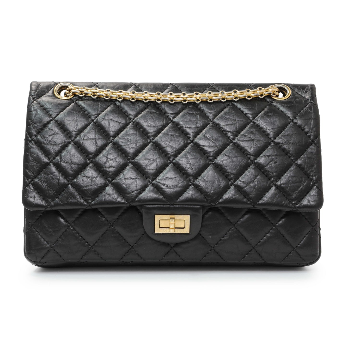 Exclusive Chanel Black Quilted Aged Calfskin 2.55 Reissue 226 Flap — Front View