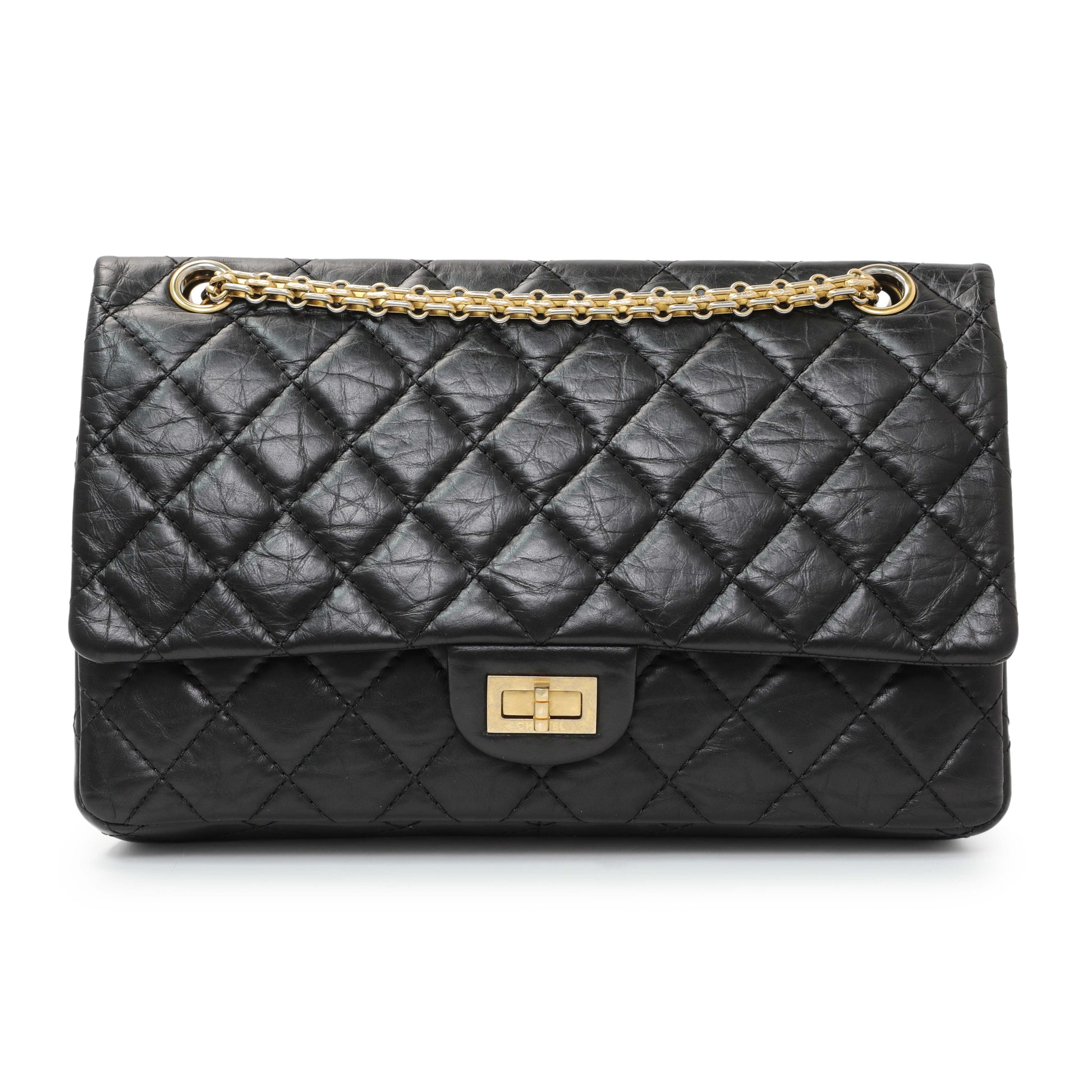 Exclusive Chanel Black Quilted Aged Calfskin 2.55 Reissue 226 Flap — Front View