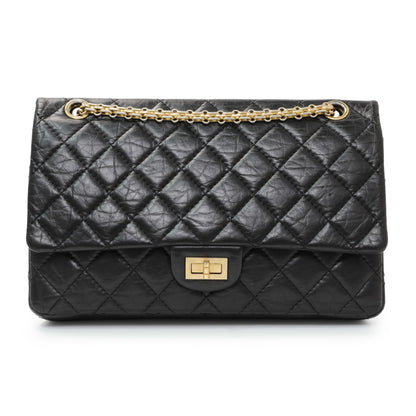 Exclusive Chanel Black Quilted Aged Calfskin 2.55 Reissue 226 Flap — Front View