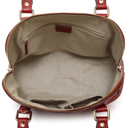 Exclusive Gucci Burgundy Soft Microguccissima Medium Dome Bag — Alternate View 8
