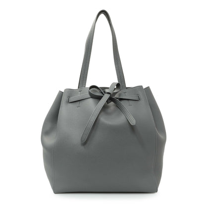 Exclusive Celine Grey Soft Grained Calfskin Medium Belt Cabas Phantom — Front View
