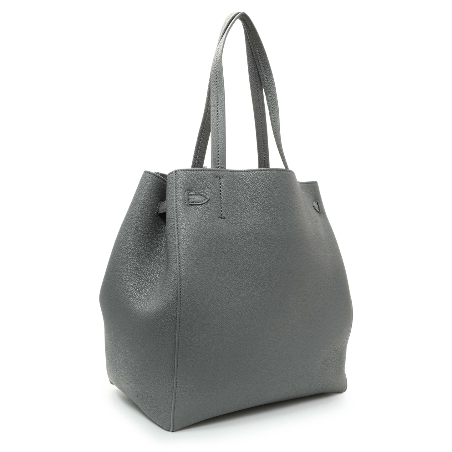 Exclusive Celine Grey Soft Grained Calfskin Medium Belt Cabas Phantom — Side View