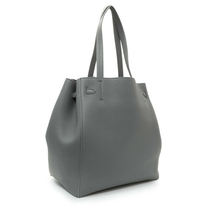 Exclusive Celine Grey Soft Grained Calfskin Medium Belt Cabas Phantom — Side View