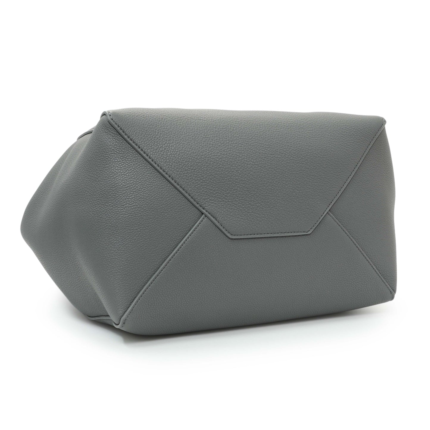 Exclusive Celine Grey Soft Grained Calfskin Medium Belt Cabas Phantom — Back View