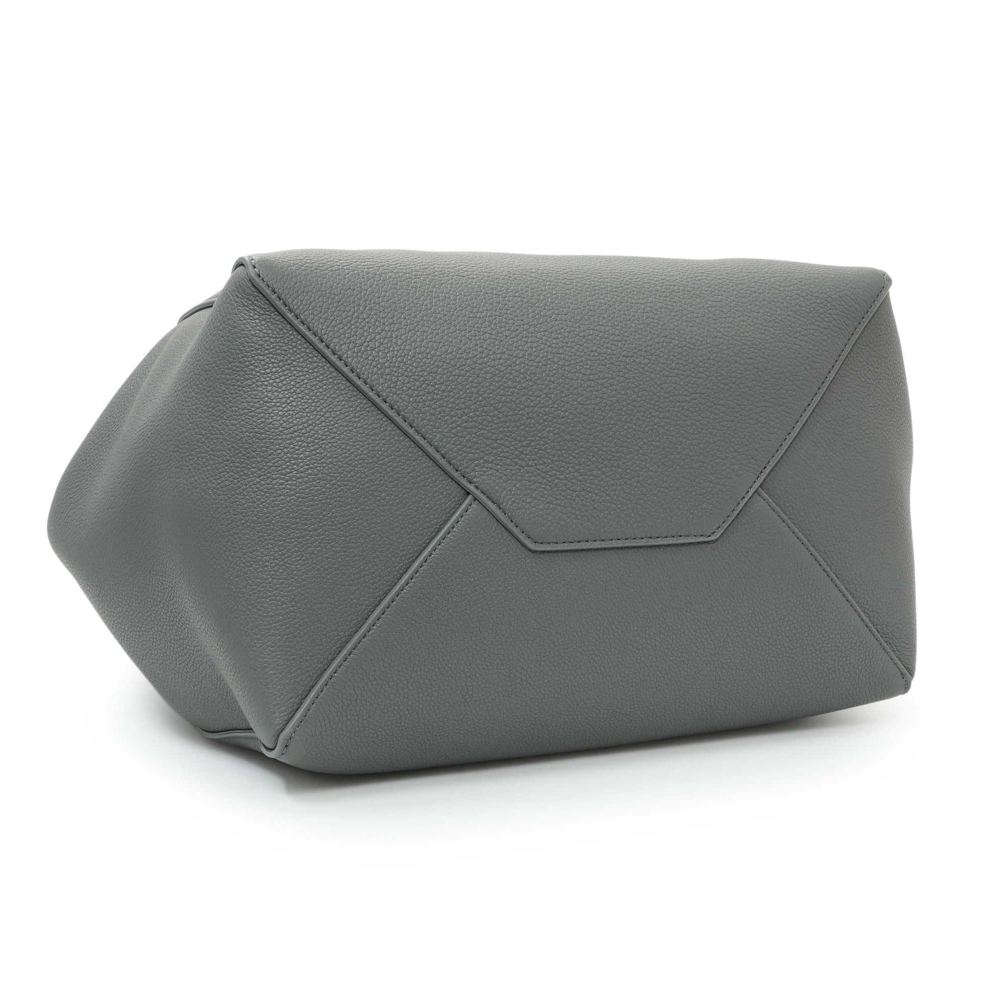 Exclusive Celine Grey Soft Grained Calfskin Medium Belt Cabas Phantom — Back View