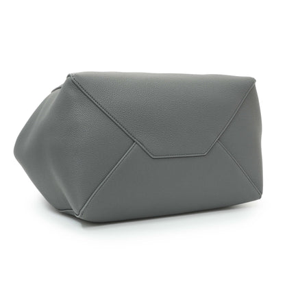 Exclusive Celine Grey Soft Grained Calfskin Medium Belt Cabas Phantom — Back View