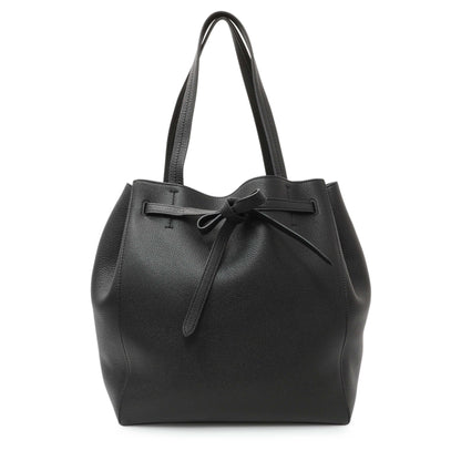 Exclusive Celine Black Soft Grained Calfskin Medium Belt Cabas Phantom — Front View