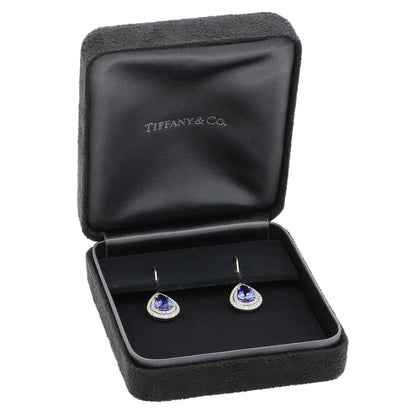 Exclusive Tiffany & Co. Platinum Tanzanite Diamond Soleste Earrings — Top View