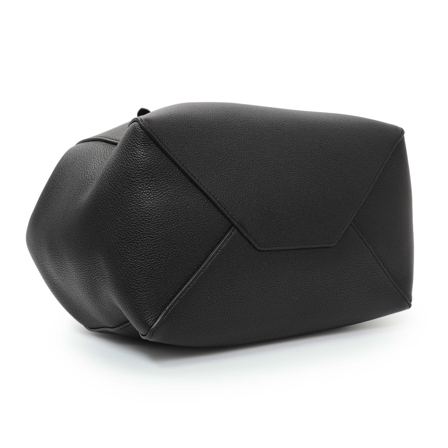 Exclusive Celine Black Soft Grained Calfskin Medium Belt Cabas Phantom — Back View