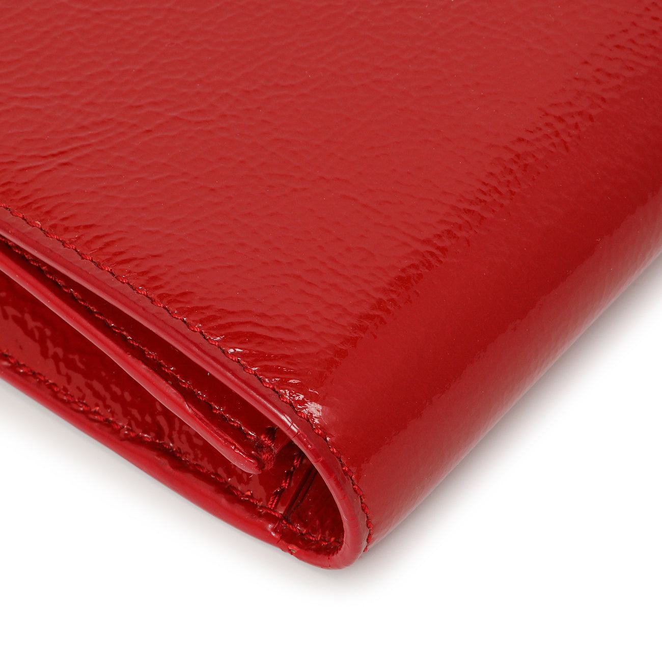 Exclusive Saint Laurent Red Textured Patent Monogram Large Belle De Jour Clutch — Lifestyle View
