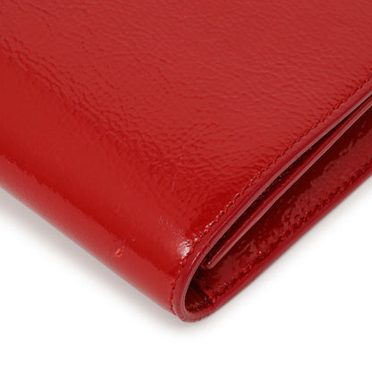 Exclusive Saint Laurent Red Textured Patent Monogram Large Belle De Jour Clutch — Alternate View 7