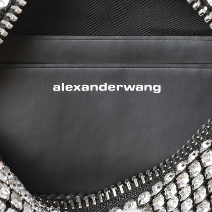 Exclusive Alexander Wang Black Silver Mesh Crystal Rhinestone Mini Heiress Pouch — Alternate View 9