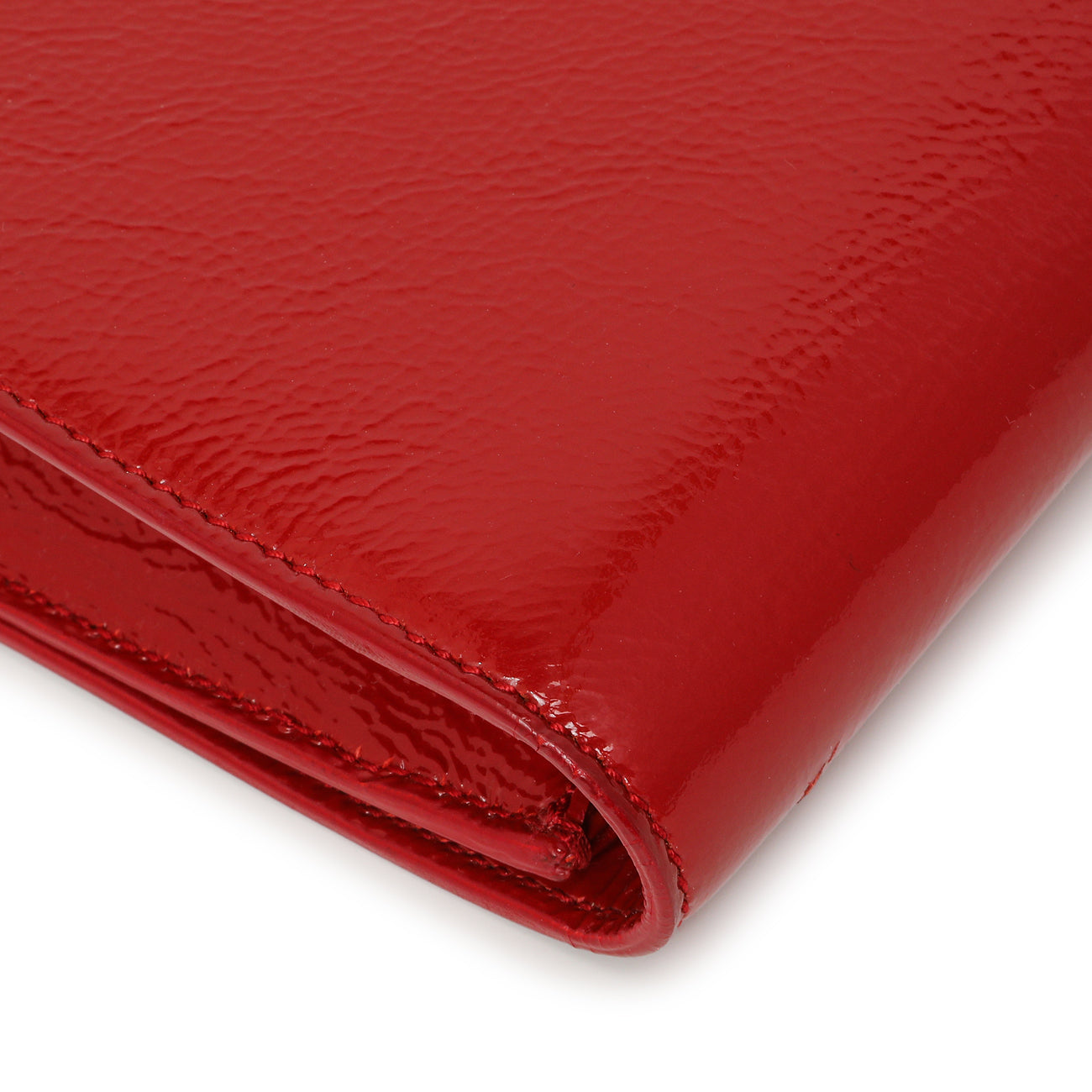 Exclusive Saint Laurent Red Textured Patent Monogram Large Belle De Jour Clutch — Alternate View 8
