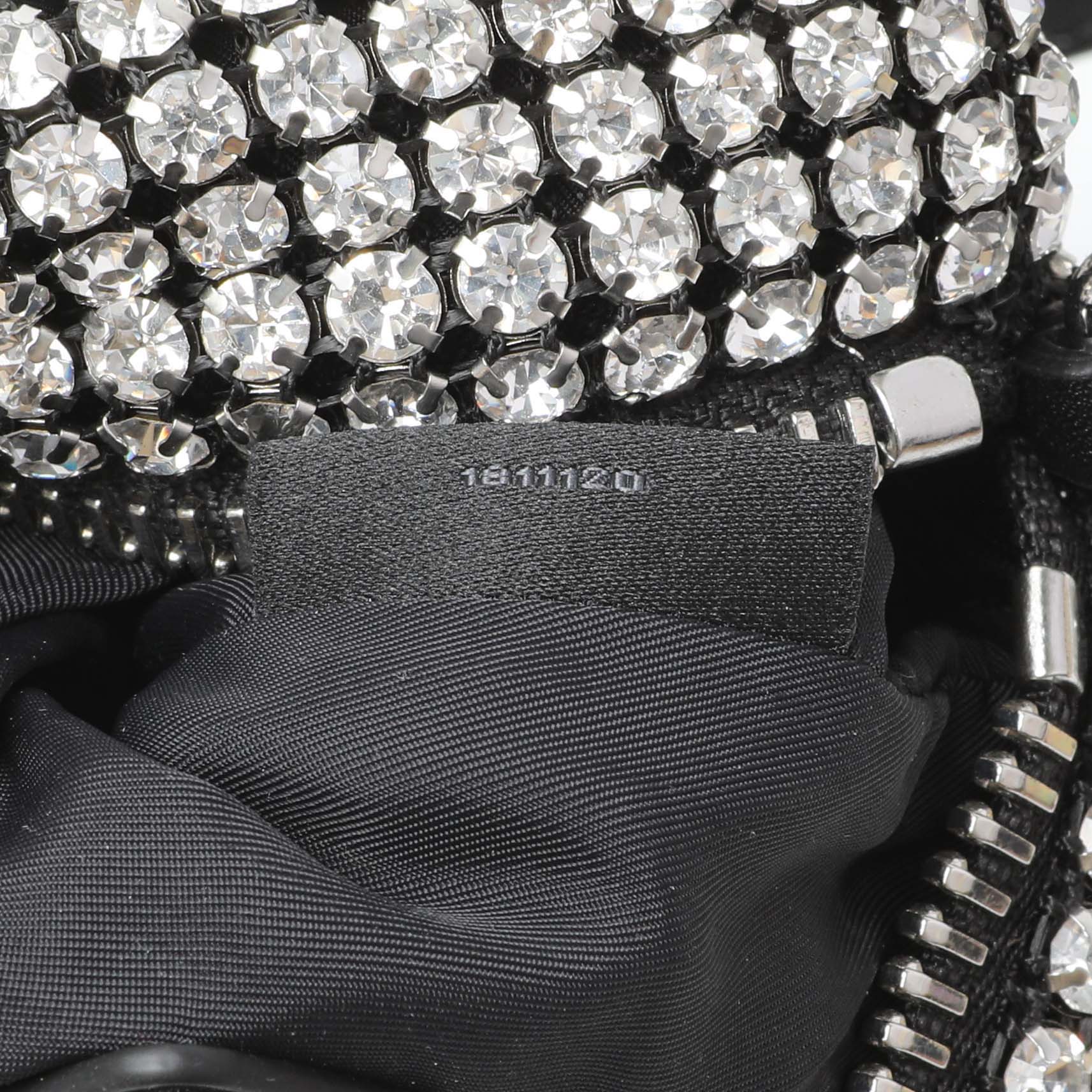 Exclusive Alexander Wang Black Silver Mesh Crystal Rhinestone Mini Heiress Pouch — Alternate View 10