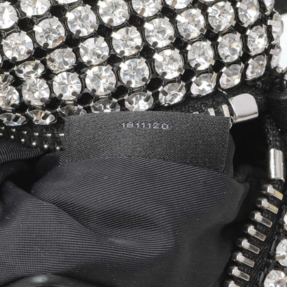 Exclusive Alexander Wang Black Silver Mesh Crystal Rhinestone Mini Heiress Pouch — Alternate View 10