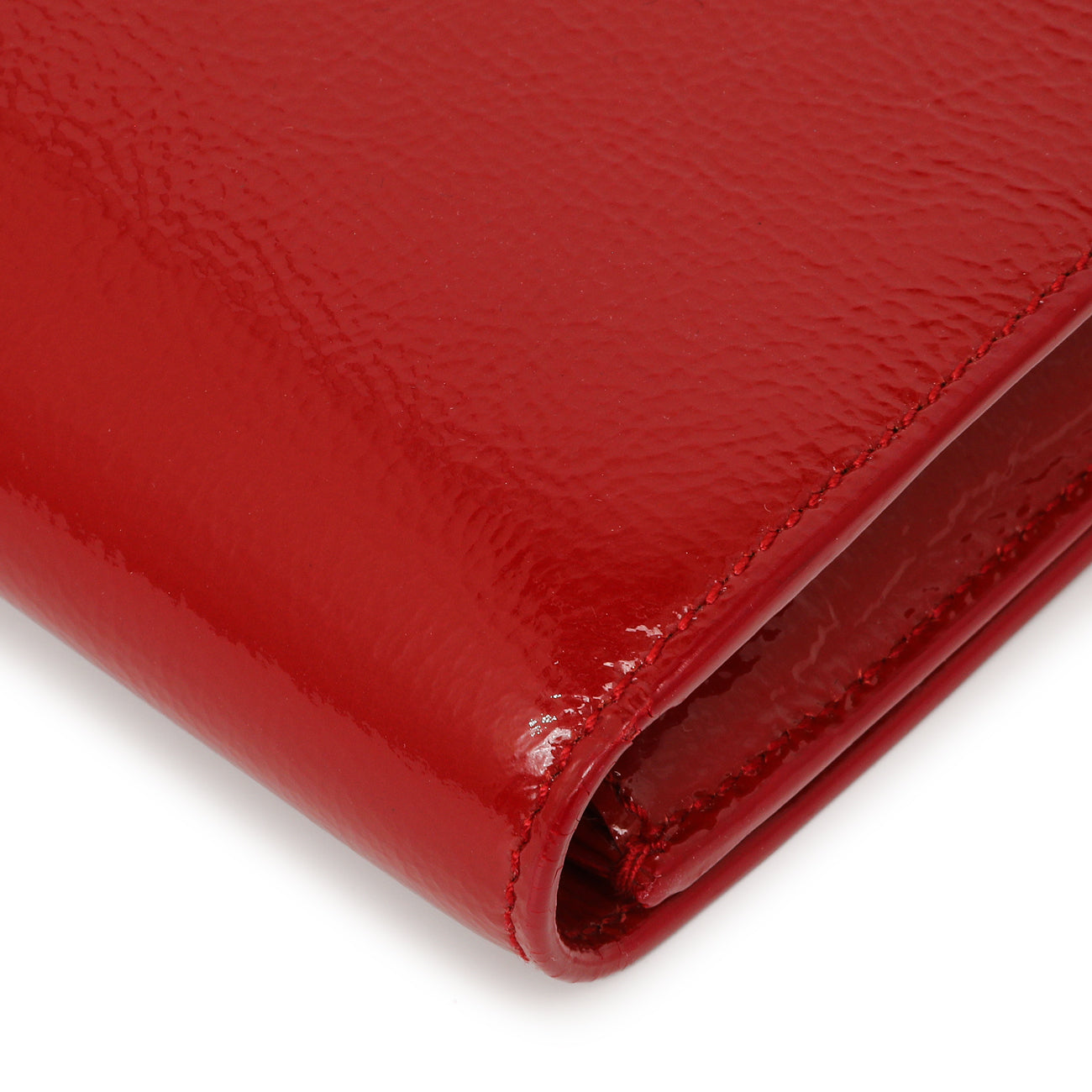 Exclusive Saint Laurent Red Textured Patent Monogram Large Belle De Jour Clutch — Alternate View 9