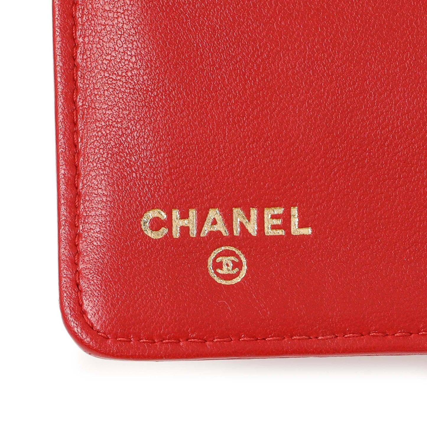 Exclusive Chanel Red Quilted Lambskin Boy Yen Wallet — Detail View