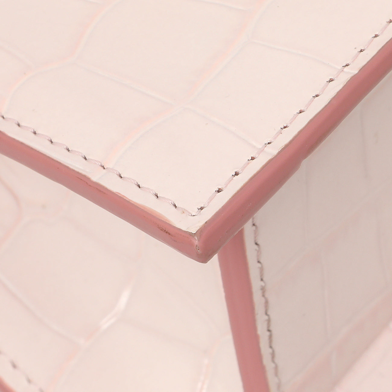 Exclusive Jacquemus Pink Crocodile Embossed Calfskin Moyen Le Chiquito — Lifestyle View