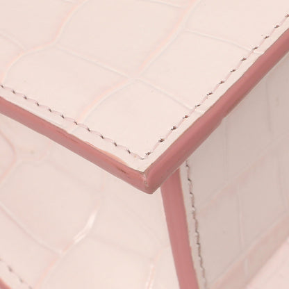 Exclusive Jacquemus Pink Crocodile Embossed Calfskin Moyen Le Chiquito — Lifestyle View