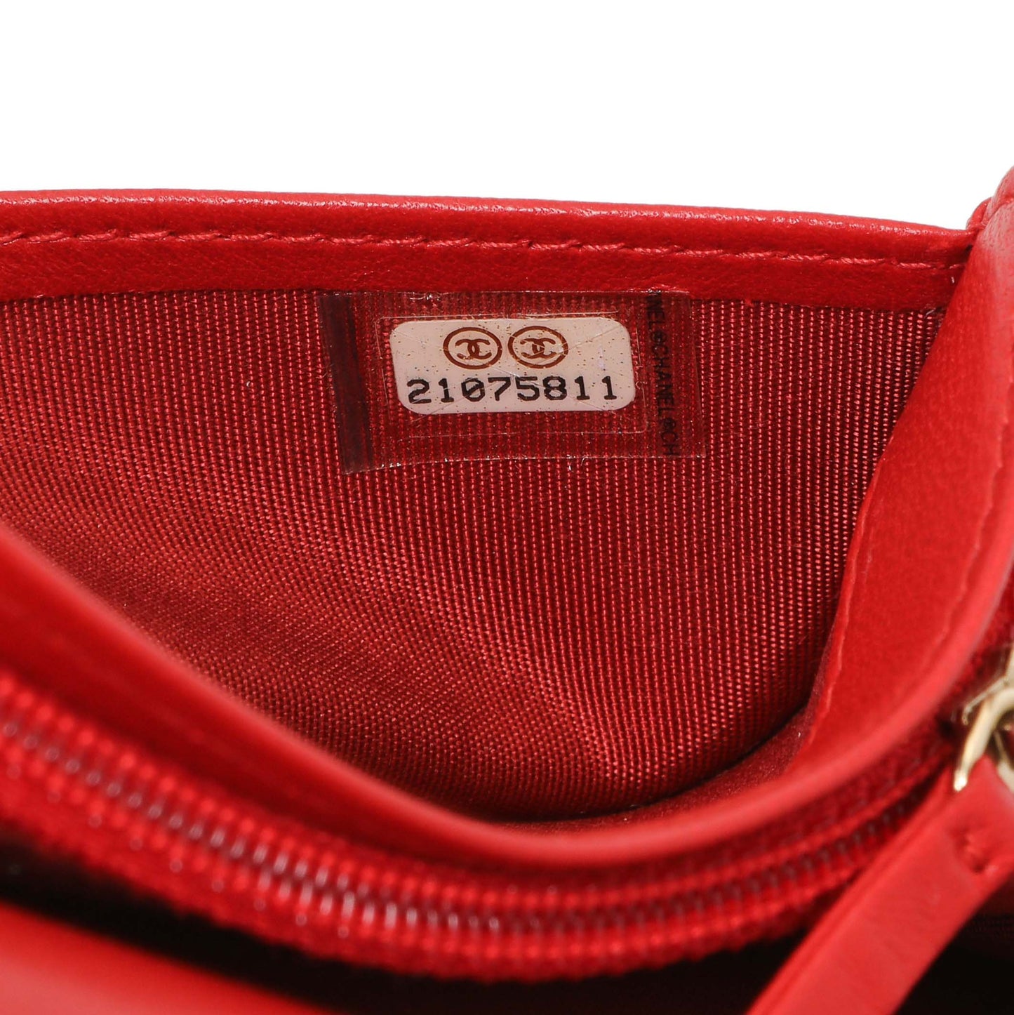 Exclusive Chanel Red Quilted Lambskin Boy Yen Wallet — Lifestyle View