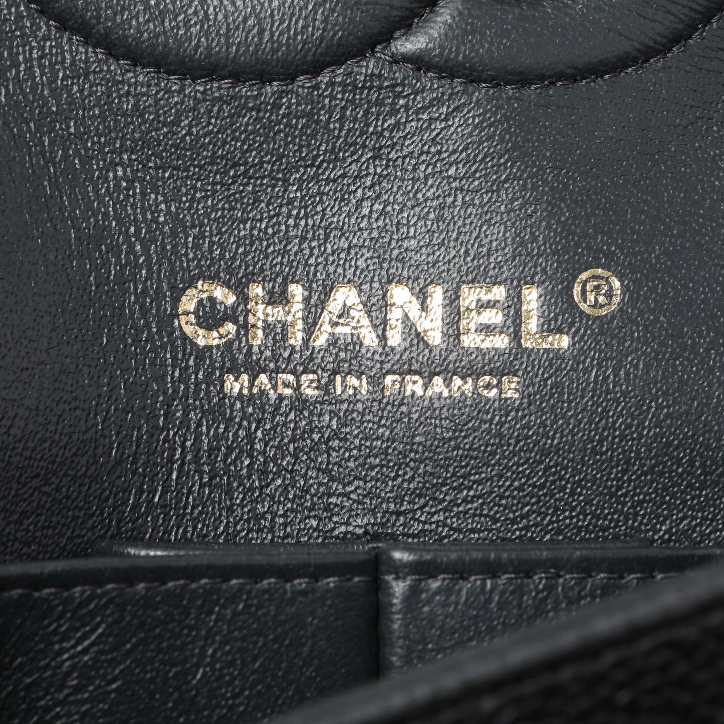 Exclusive Chanel Dark Grey Caviar Medium Classic Double Flap — Alternate View 9