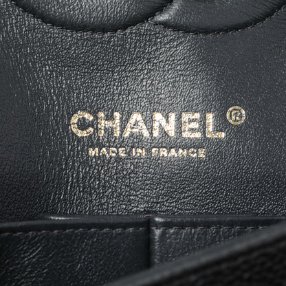 Exclusive Chanel Dark Grey Caviar Medium Classic Double Flap — Alternate View 9