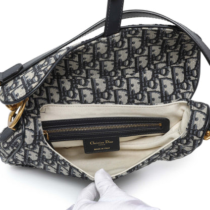 Exclusive Christian Dior Oblique Saddle Bag — Top View