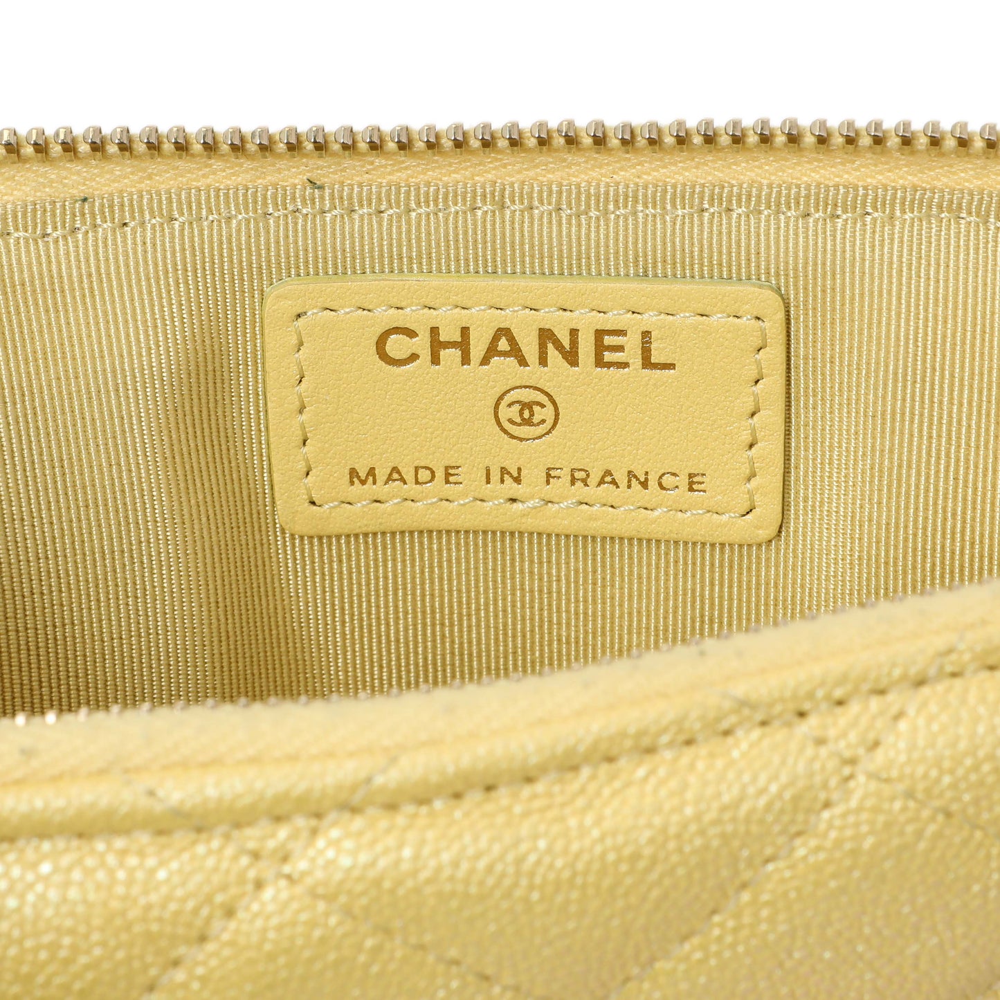 Exclusive Chanel Yellow Iridescent Caviar Classic Phone Pouch — Alternate View 9