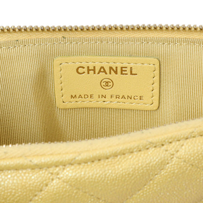 Exclusive Chanel Yellow Iridescent Caviar Classic Phone Pouch — Alternate View 9