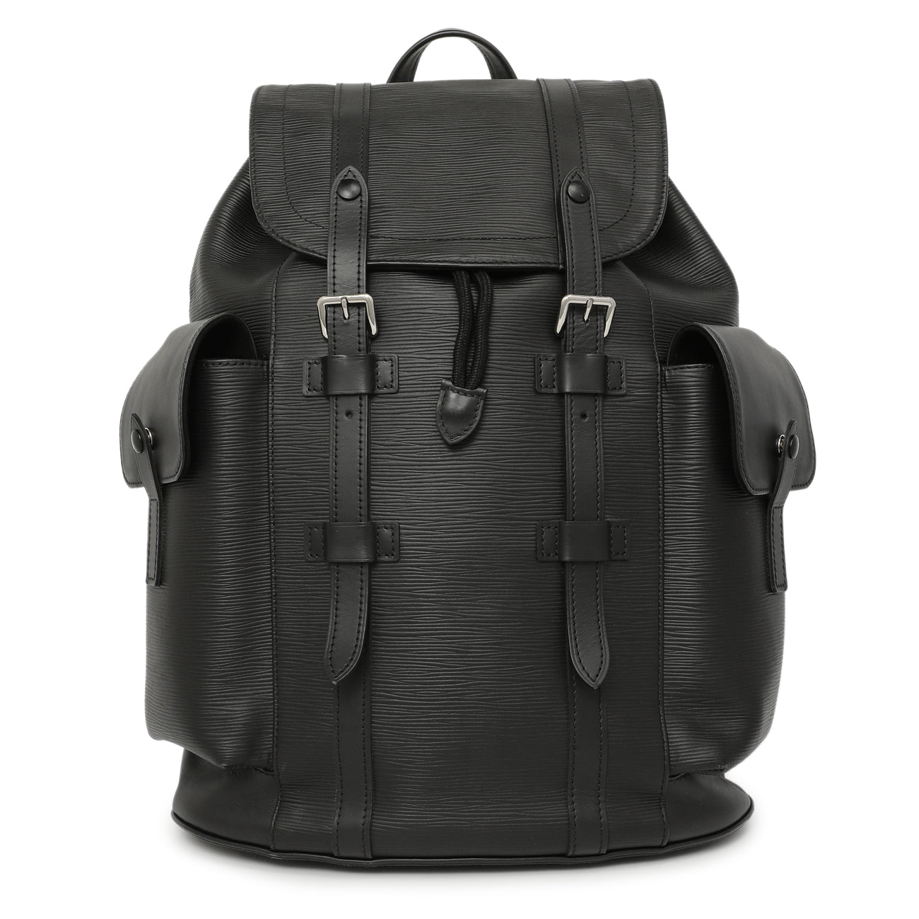 Exclusive Louis Vuitton Black Epi Christopher Backpack PM — Front View