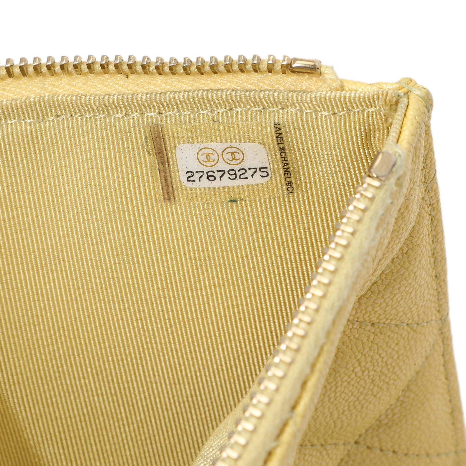 Exclusive Chanel Yellow Iridescent Caviar Classic Phone Pouch — Alternate View 10