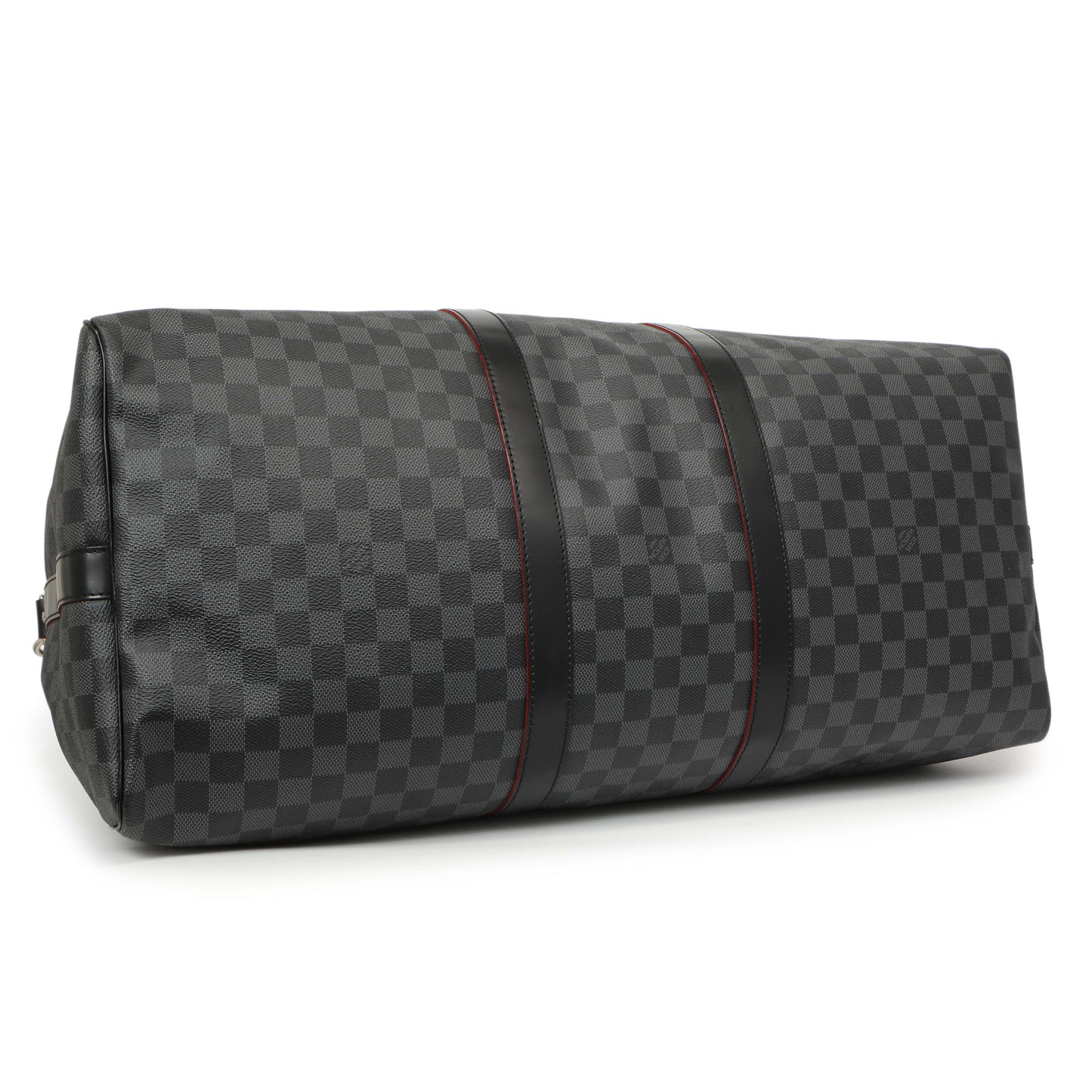 Exclusive Louis Vuitton Damier Graphite Keepall 55 Bandouliere — Back View