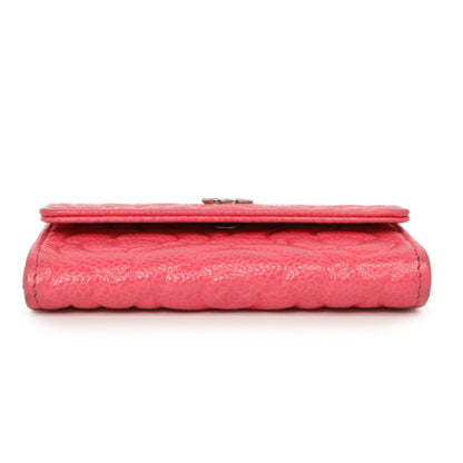 Exclusive Chanel Pink Caviar Camellia Card Holder — Back View