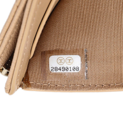 Exclusive Chanel Beige Quilted Caviar Tri-Fold Wallet — Alternate View 10