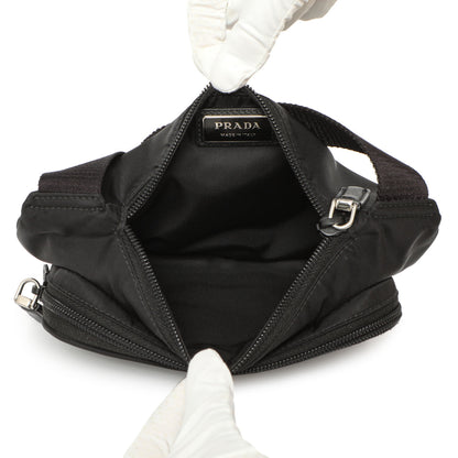 Exclusive Prada Black Re-Nylon Belt Bag — Top View