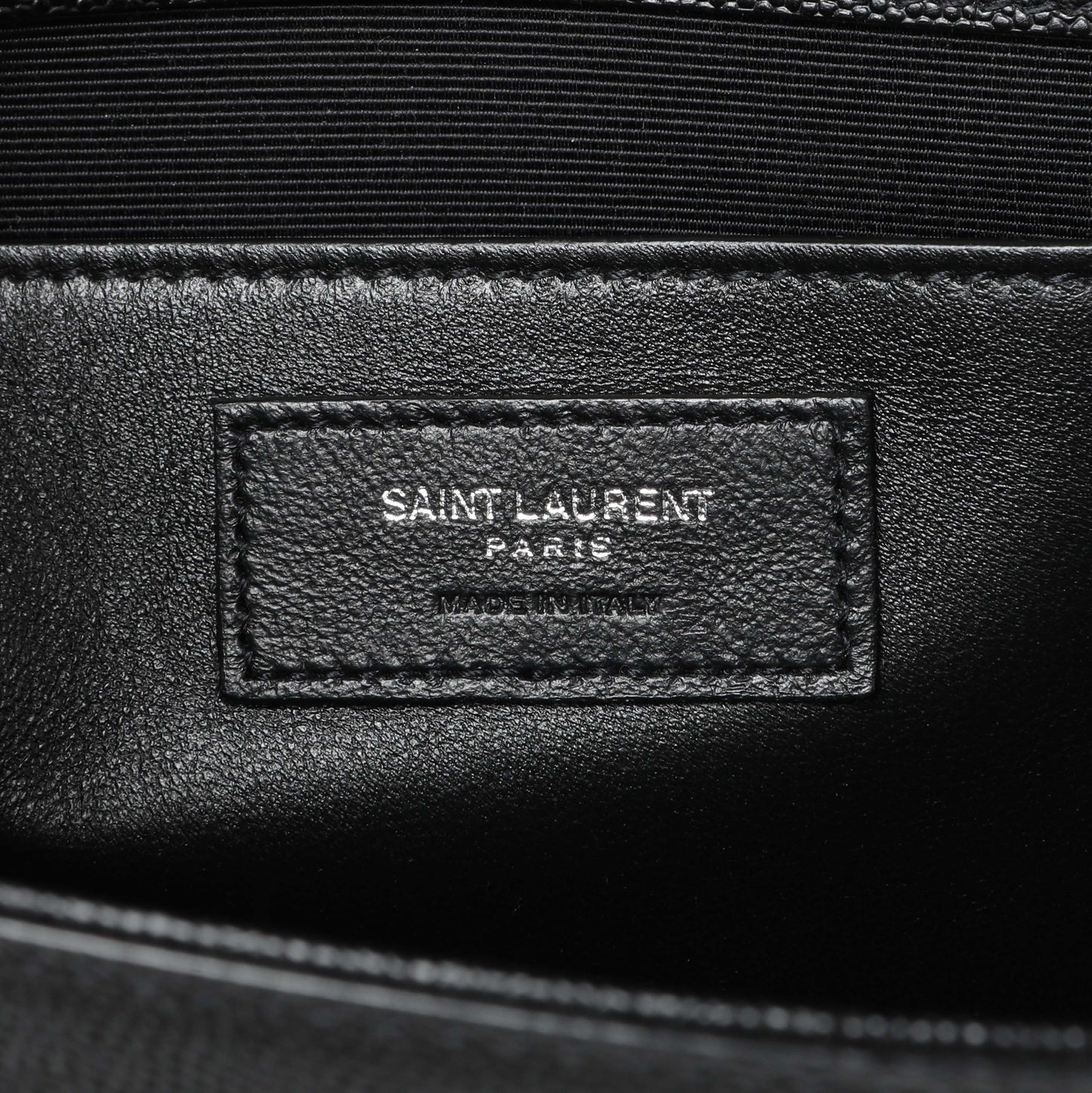 Exclusive Saint Laurent Black Grain De Poudre Medium Monogram Kate Satchel — Detail View