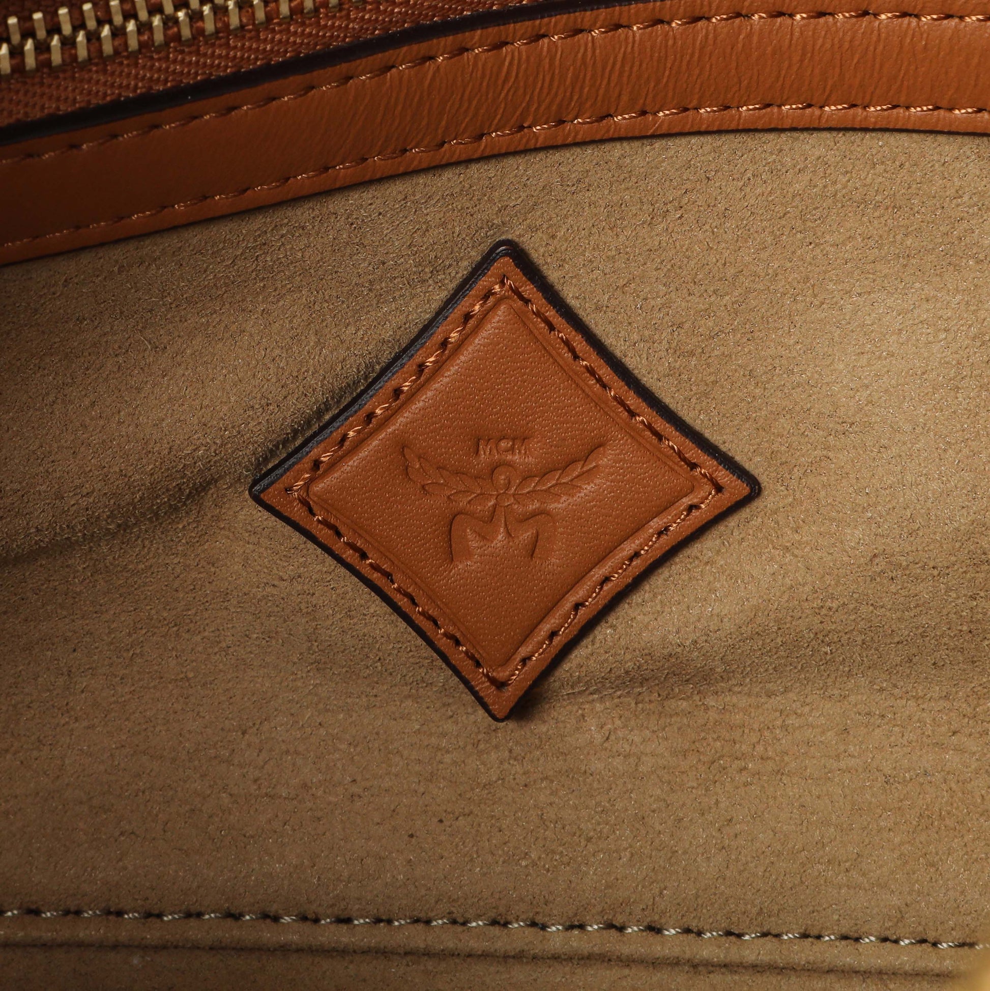Exclusive MCM Lauretos Monogram Ella Boston Bag — Detail View