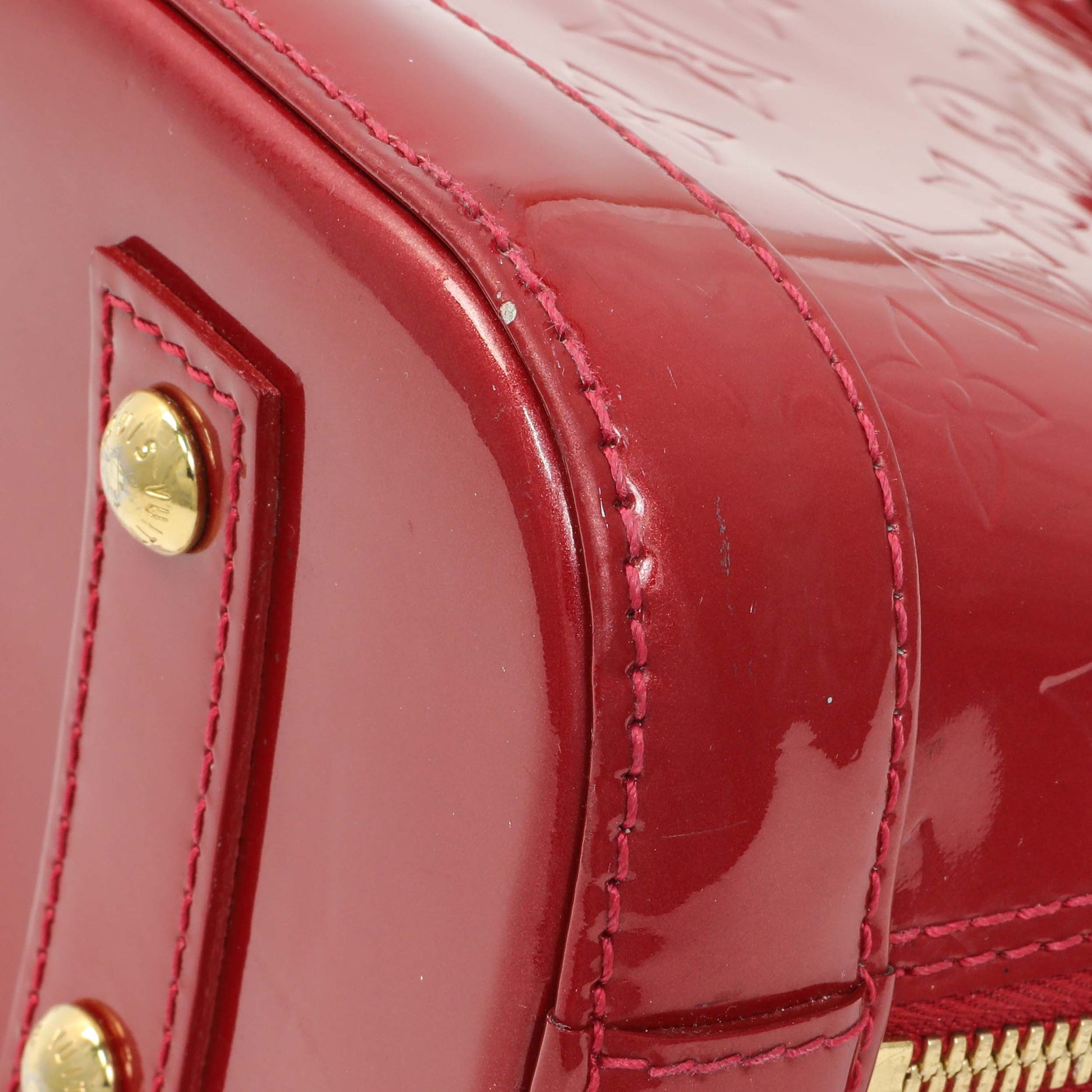 Exclusive Louis Vuitton Red Vernis Alma BB — Alternate View 7