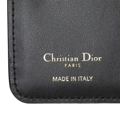 Exclusive Christian Dior Black Grained Calfskin Supple Cannage Caro Scarlet Zipped Wallet — Lifestyle View