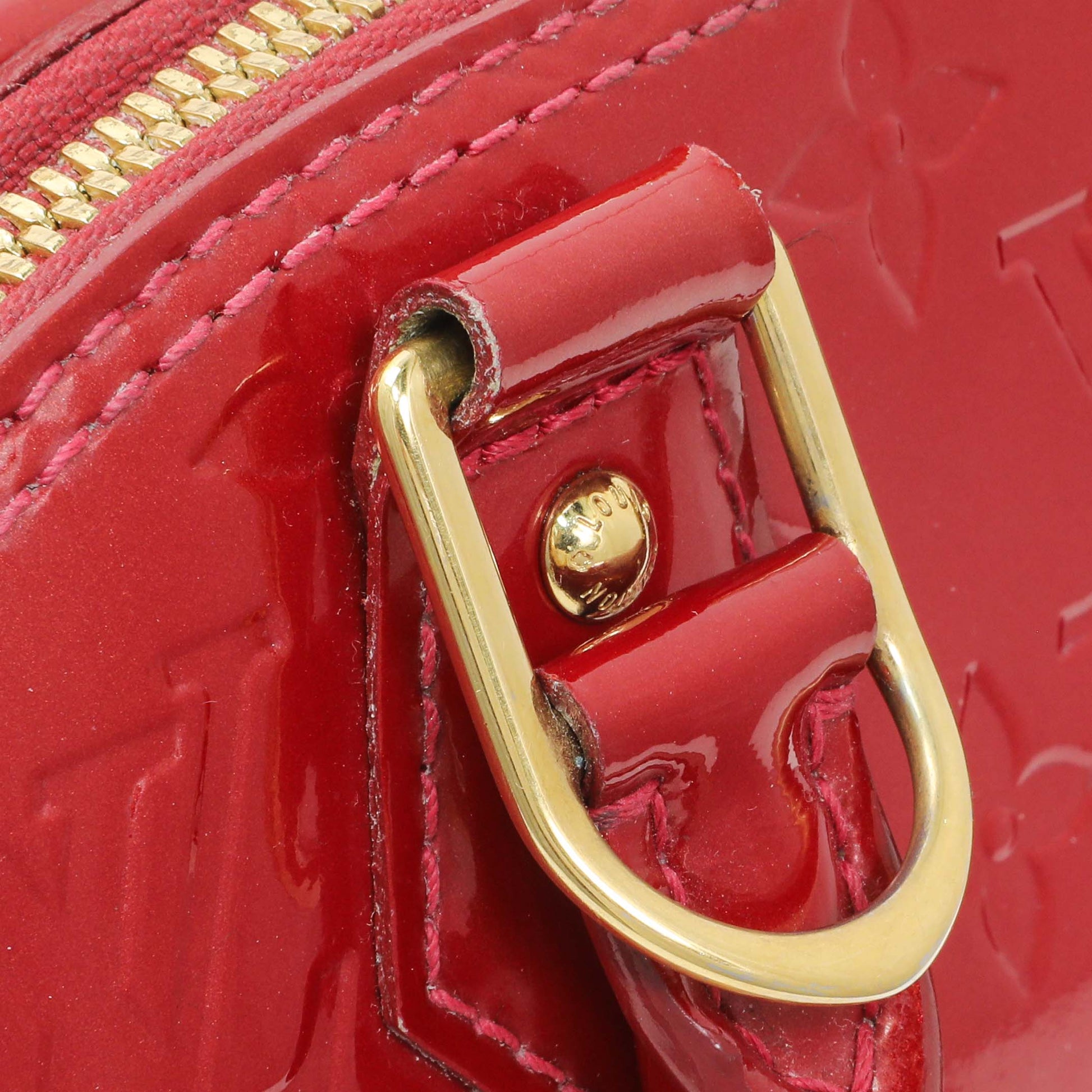 Exclusive Louis Vuitton Red Vernis Alma BB — Alternate View 11