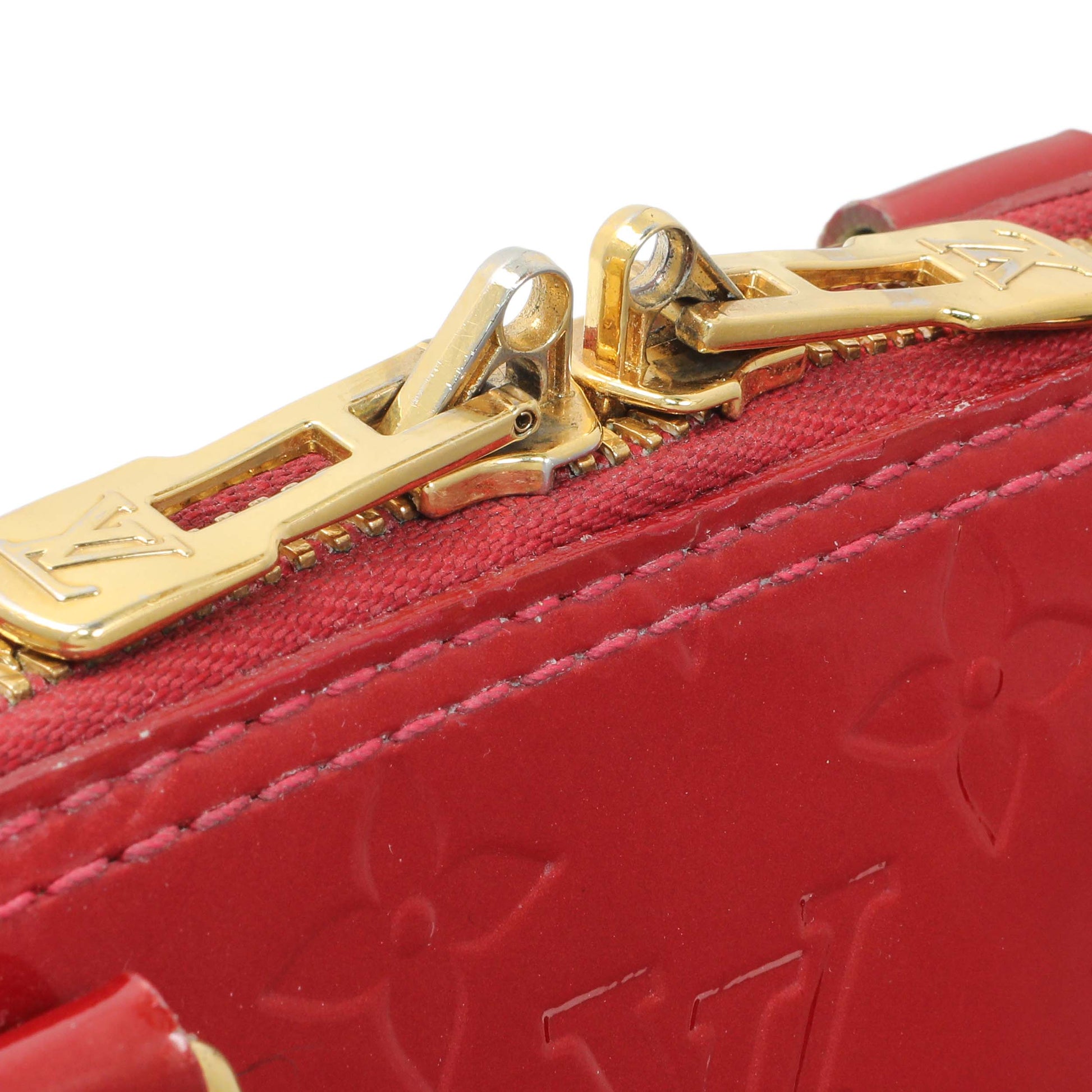 Exclusive Louis Vuitton Red Vernis Alma BB — Alternate View 12