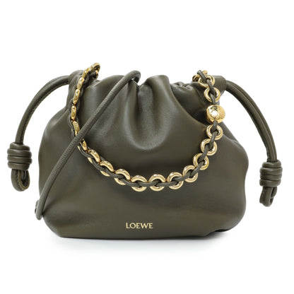 Exclusive Loewe Donut Chain Mini Flamenco Knot Clutch — Front View