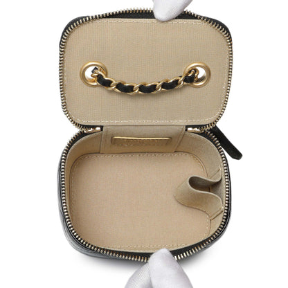 Exclusive Chanel Black Lambskin Mini Pearl Crush Vanity — Top View