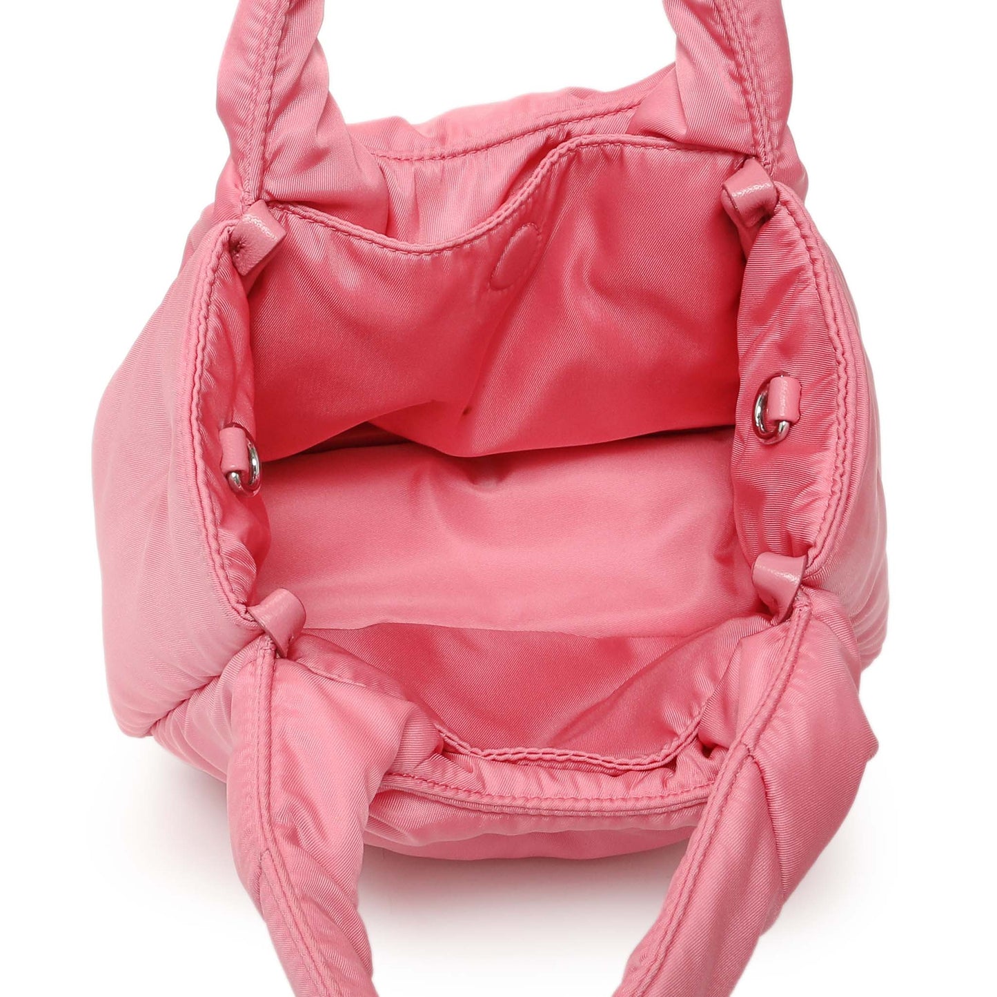 Exclusive Prada Pink Re-Nylon Mini Padded Soft Tote — Top View
