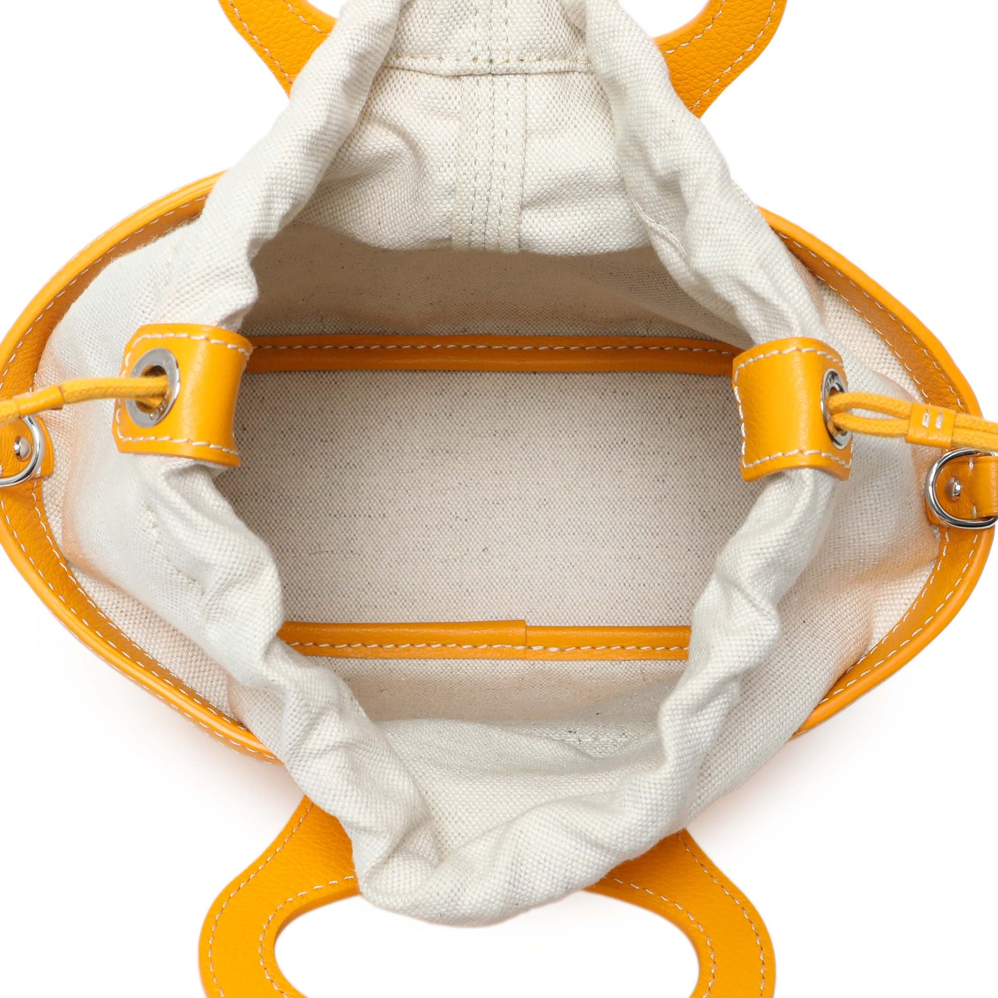 Exclusive Goyard Yellow Goyardine Beluga Mini Bucket Bag — Top View