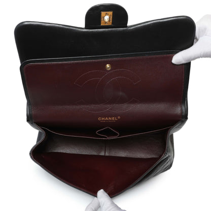 Exclusive Chanel Black Lambskin Quilted Jumbo Double Flap — Alternate View 8
