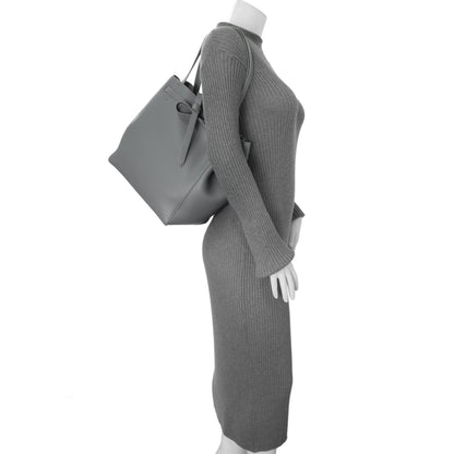 Exclusive Celine Grey Soft Grained Calfskin Medium Belt Cabas Phantom — Alternate View 8