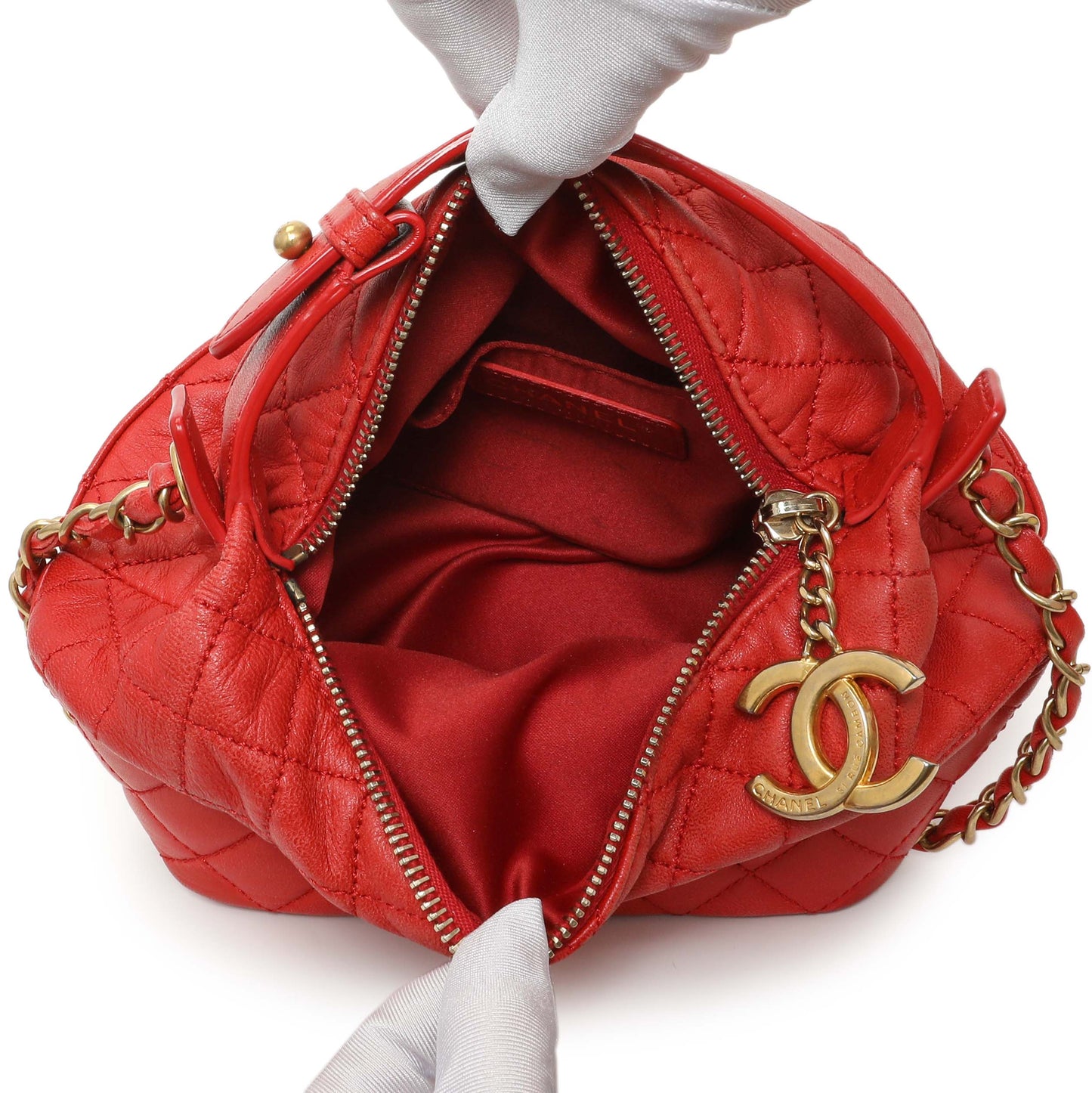 Exclusive Chanel Red Quilted Lambskin Small Hobo — Alternate View 9