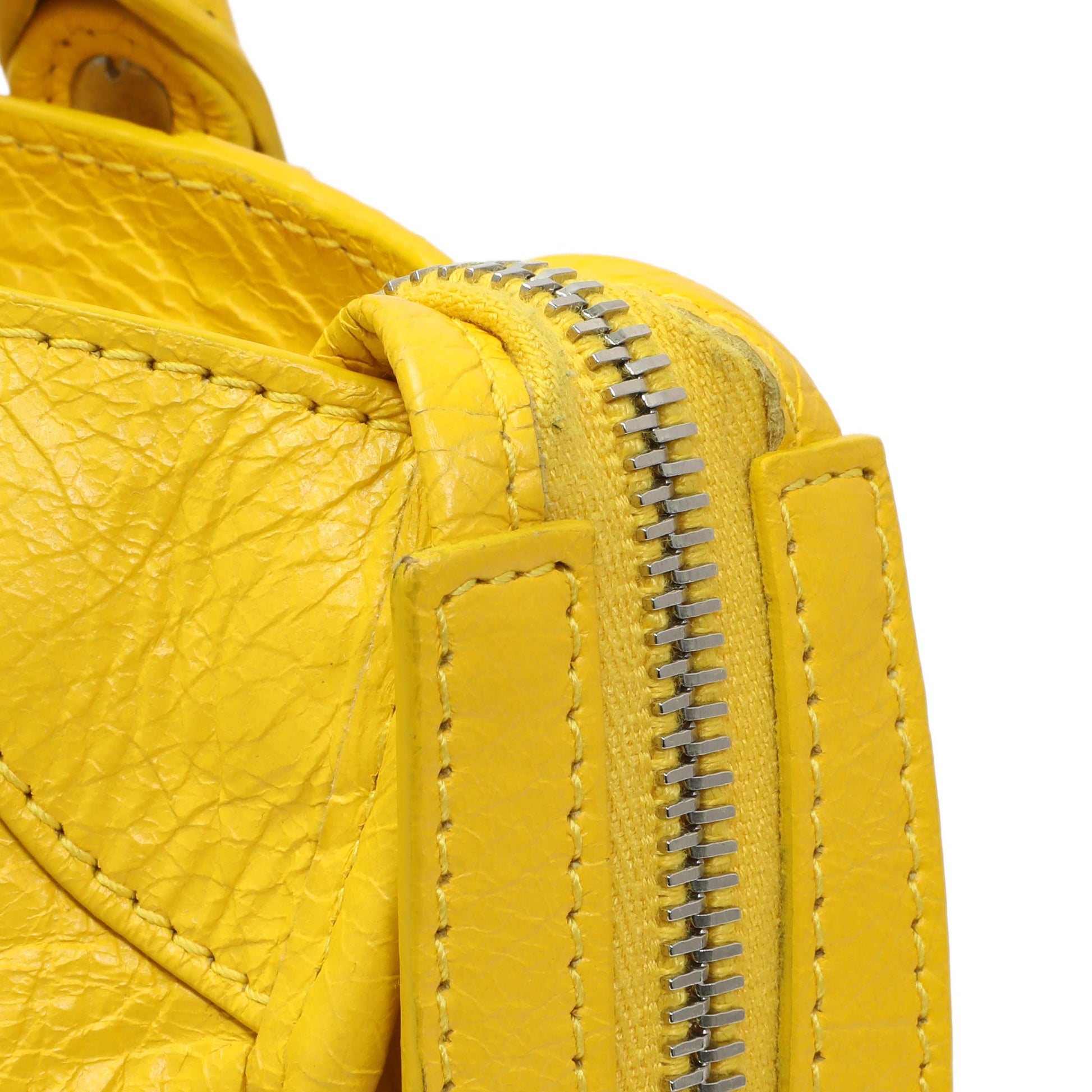Exclusive Balenciaga Yellow Agneau Classic Hardware Mini City — Alternate View 11
