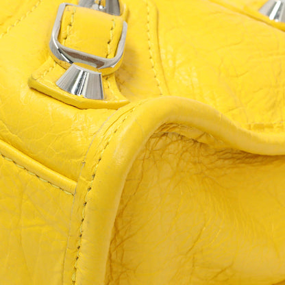 Exclusive Balenciaga Yellow Agneau Classic Hardware Mini City — Detail View